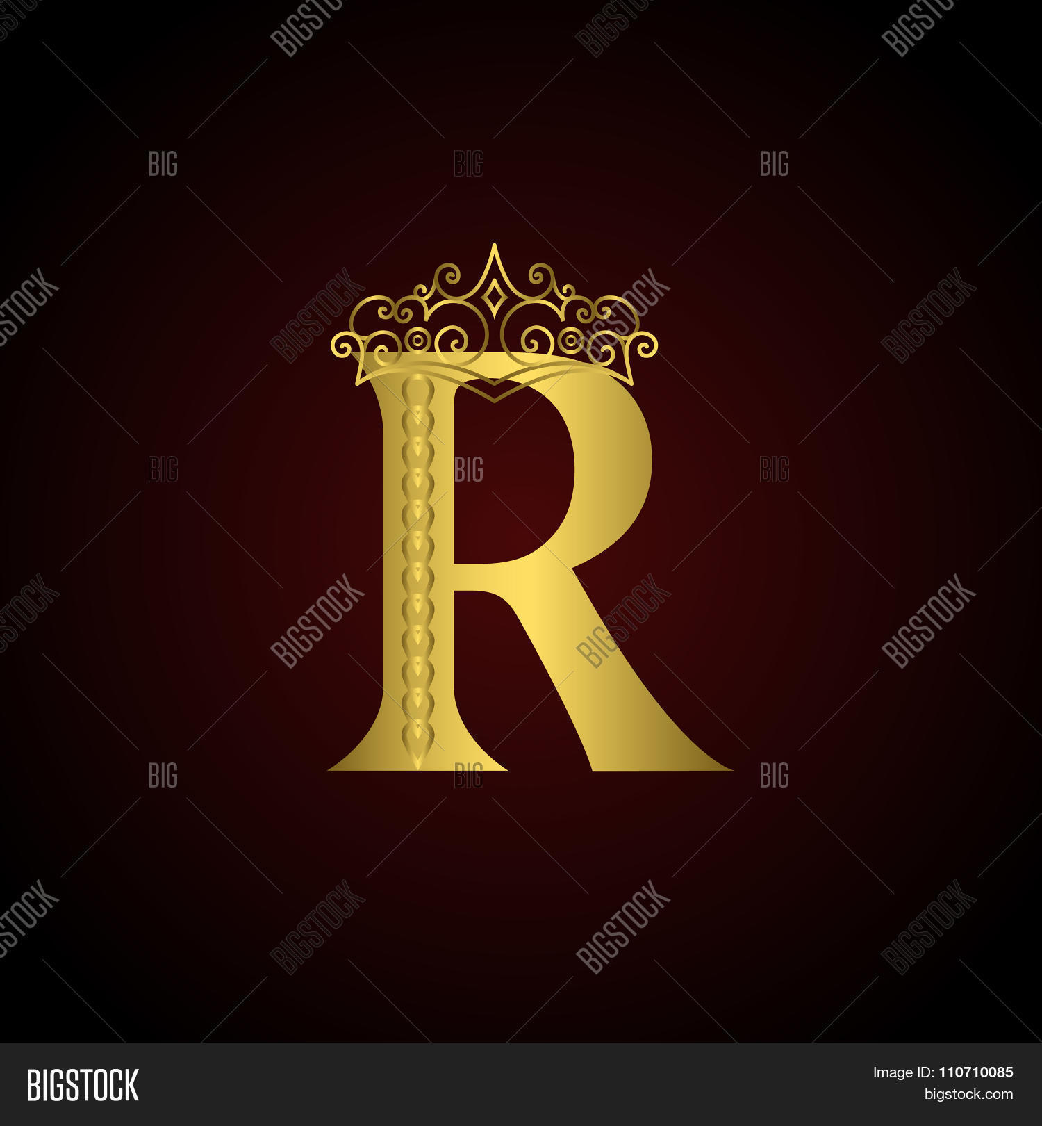 Gold Emblem Letter R Crown. Vector & Photo | Bigstock