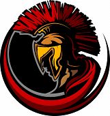 picture of trojan  - Graphic Trojan or Spartan Vector Mascot with Headdress - JPG 