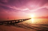 stock photo of beach  - boardwalk on beach - JPG 