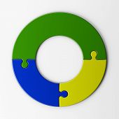 picture of puzzle  - isolated puzzle pieces to place concepts with clipping path - JPG 