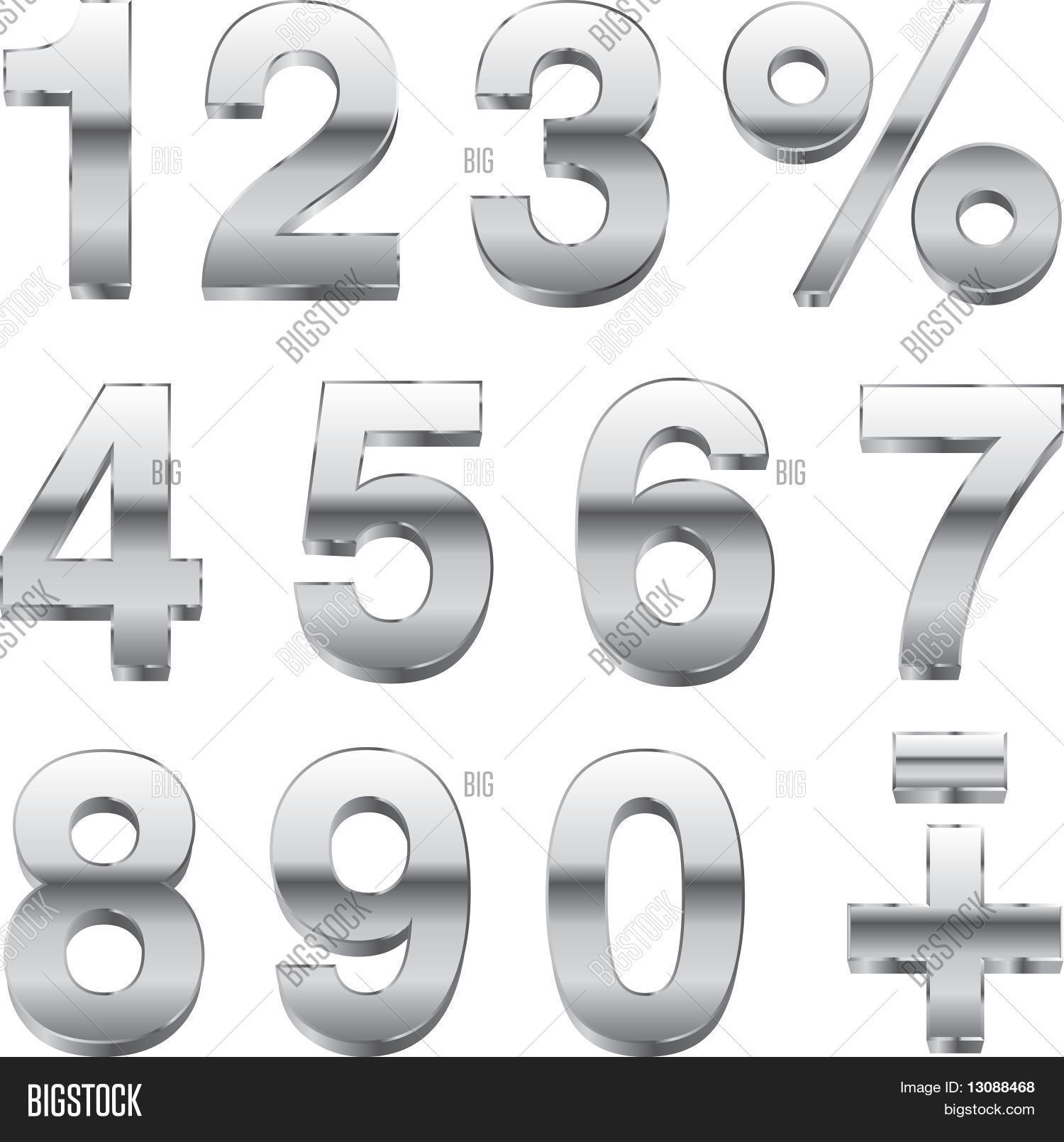 Metal Numbers.eps Stock Vector & Stock Photos | Bigstock