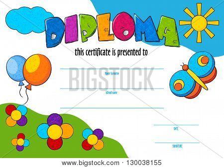 kinder diploma template