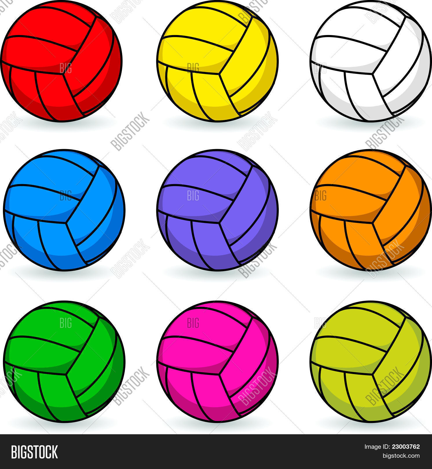Cartoon Volleyball Different Vector & Photo Bigstock