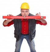 pic of construction worker  - Funny picture of a worker with spirit - JPG 