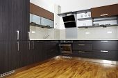 foto of interior  - Modern and nice design kitchen interior in contemporary city building - JPG 