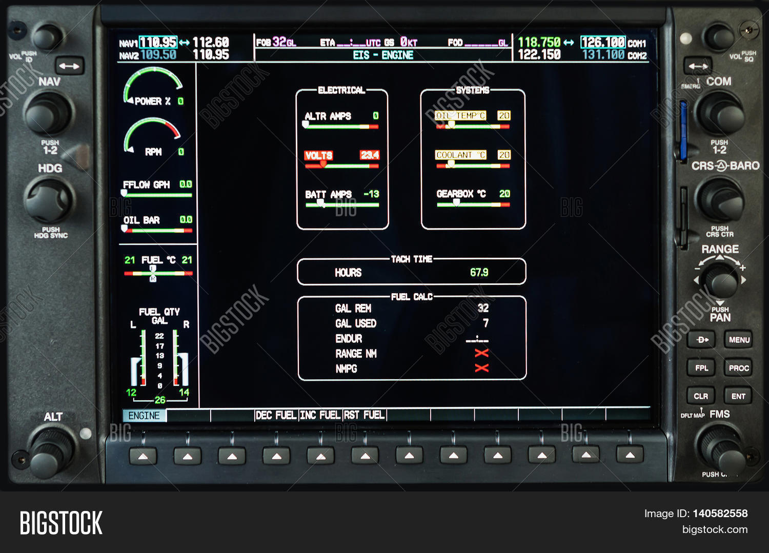 Airplane Glass Cockpit Display Image & Photo Bigstock