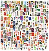 stock photo of newspaper  - Newspaper alphabet with letters - JPG 