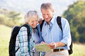 picture of fitness  - Senior couple on country walk - JPG 