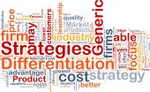 stock photo of strategy  - Background concept wordcloud illustration of business differentiation strategies - JPG 