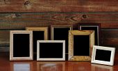 stock photo of  photo  - photo frame on old table - JPG 