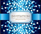 pic of holidays  - Amazing  invitation on blue glittering background - JPG 