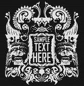 stock photo of dead-line  - heraldic skull vector emblem - JPG 