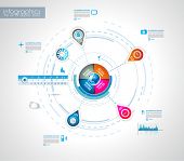 picture of globe  - Infographic design template with paper tags - JPG 