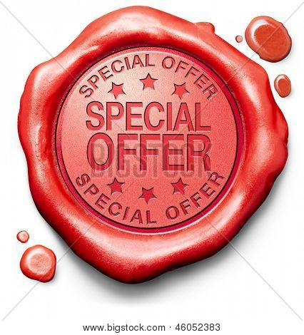 Picture or Photo of Special offer hot sales promotion bargain webshop icon or online internet web shop stamp or label