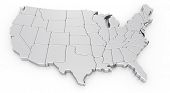 stock photo of map  - 3d rendering of a map of USA - JPG 