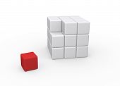 picture of buildings  - Red building block to complete the cube - JPG 