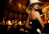 foto of interior  - Woman in luxury club interior - JPG 