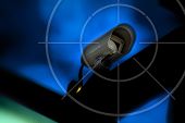 stock photo of security  - security camera for the video controlled area - JPG 