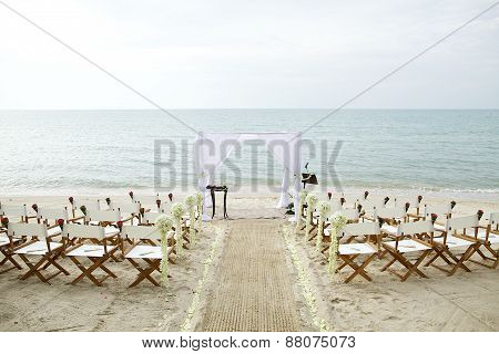 White Theme Beach Wedding Setup Poster Id 88075073 White Theme Beach Wedding Setup Poster