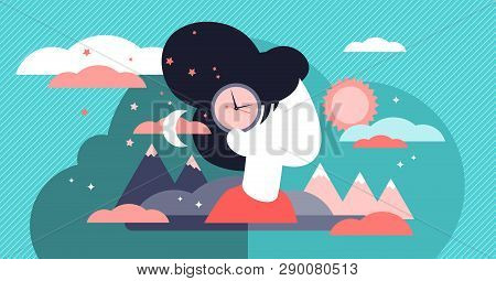 Poster: Biological Clock Vector Illustration Flat