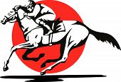 pic of horse  - vector art on the sport of horse racing - JPG 