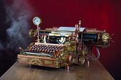 image of future  - Steampunk style future Typewriter - JPG 
