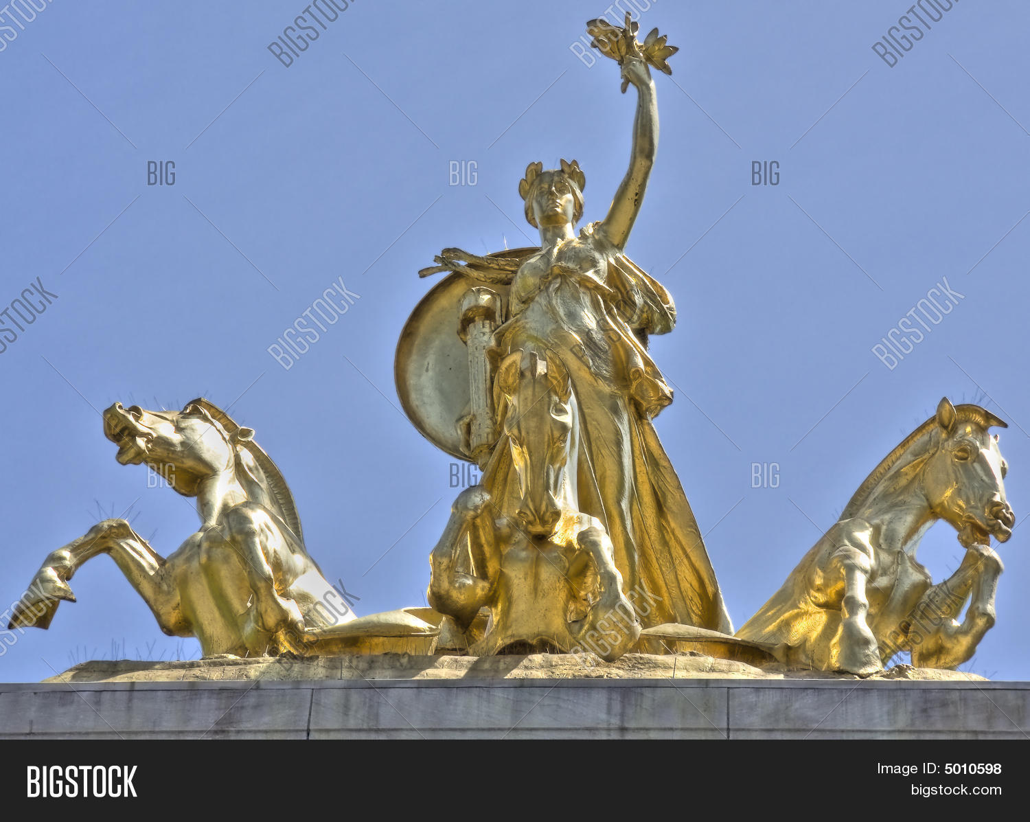 Golden Statue Central Park Image & Photo Bigstock