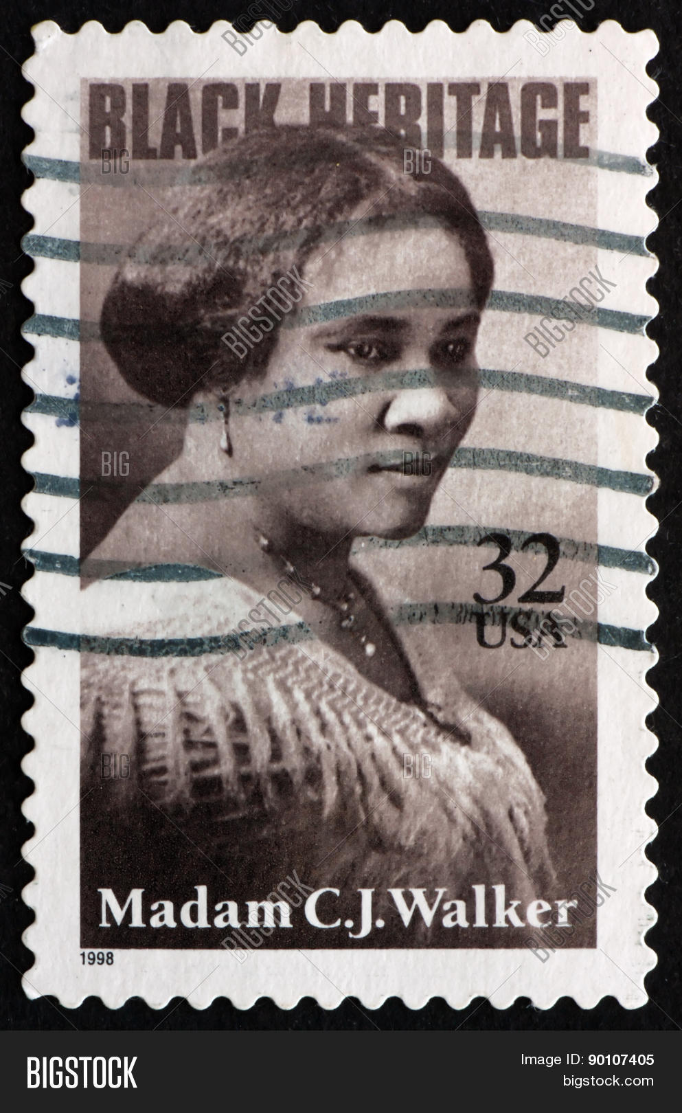 Postage Stamp Usa 1998 Madam C. J. Walker, Entrepreneur Stock Photo