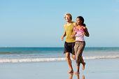 pic of beach  - Young sport couple  - JPG 