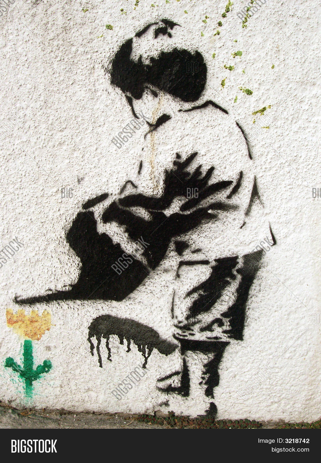 Grafitti Stencil Child Flower Image & Photo Bigstock