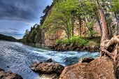 image of  photo  - A High Dynamic Range photo of a rushing natural spring flowing into the lake of the ozarks in Missouri - JPG 