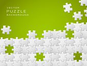 picture of puzzle  - Vector Abstract green background made from white puzzle pieces and place for your content - JPG 