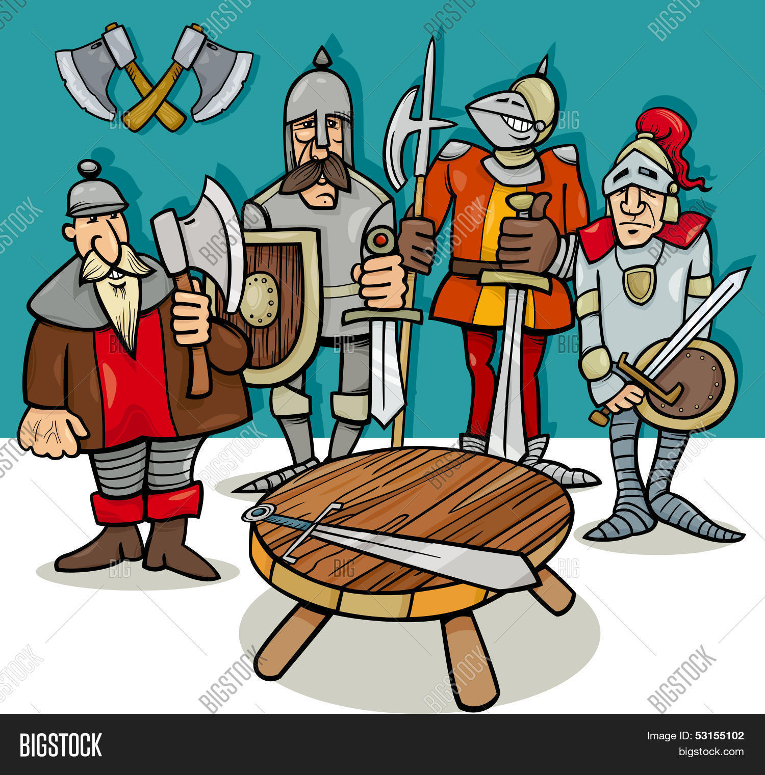 Knights Of The Round Table Cartoon Stock Vector Photos Knights Of The Round Table Cartoon