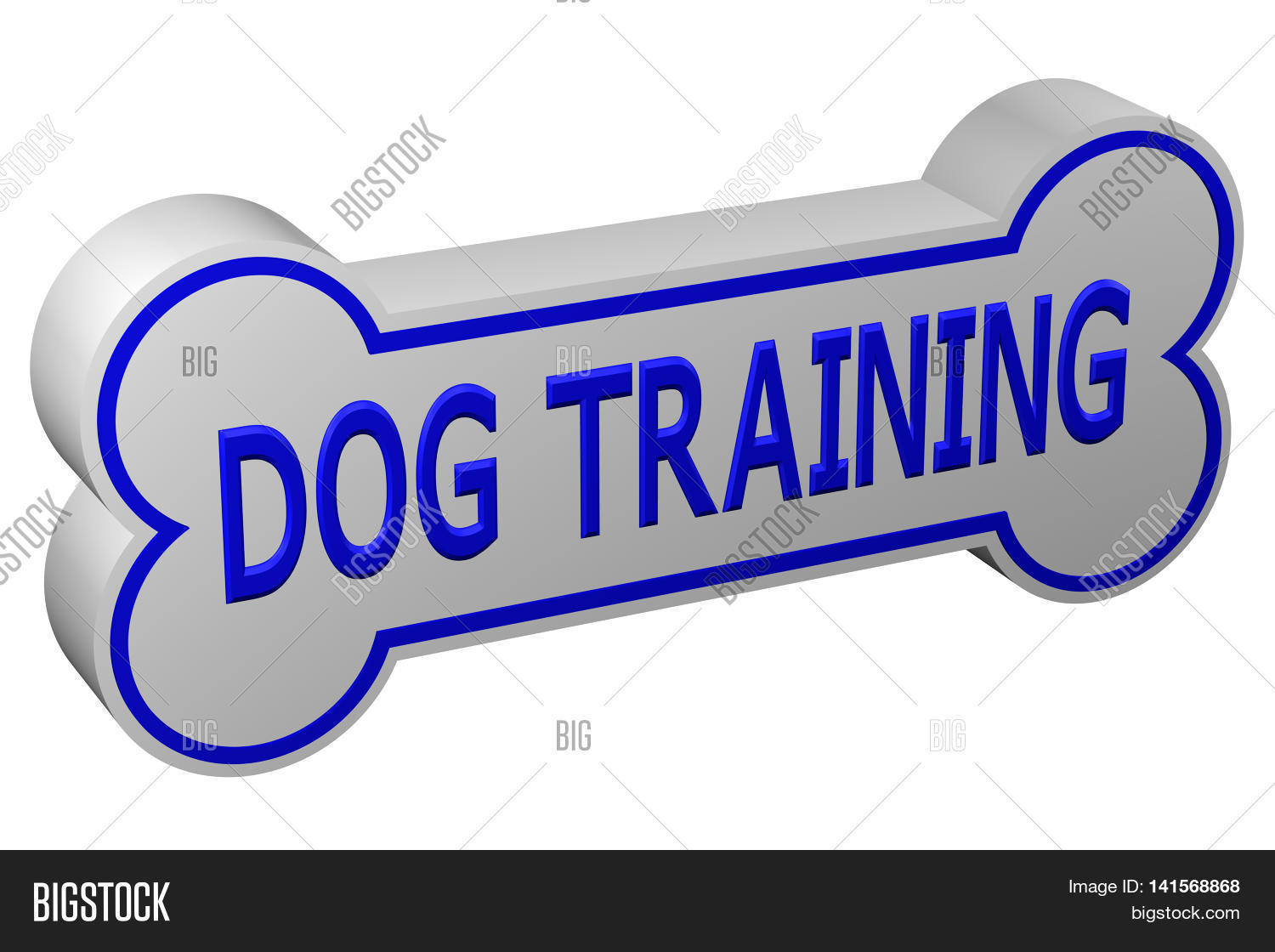 Concept dog training. Dog bone with words dog training. isolated on