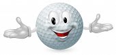 image of golf  - Illustration of a cute happy golf ball mascot man - JPG 
