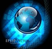 pic of globe  - Blue abstract business composition  - JPG 