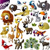 stock photo of animals  - New extra big vector animal set - JPG 