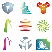 stock photo of objects  - Various colorful architectural and construction icons for your  designs - JPG 