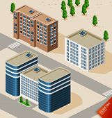 stock photo of buildings  - Building Isometric - JPG 