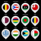 picture of map  - Map marker with flag - JPG 