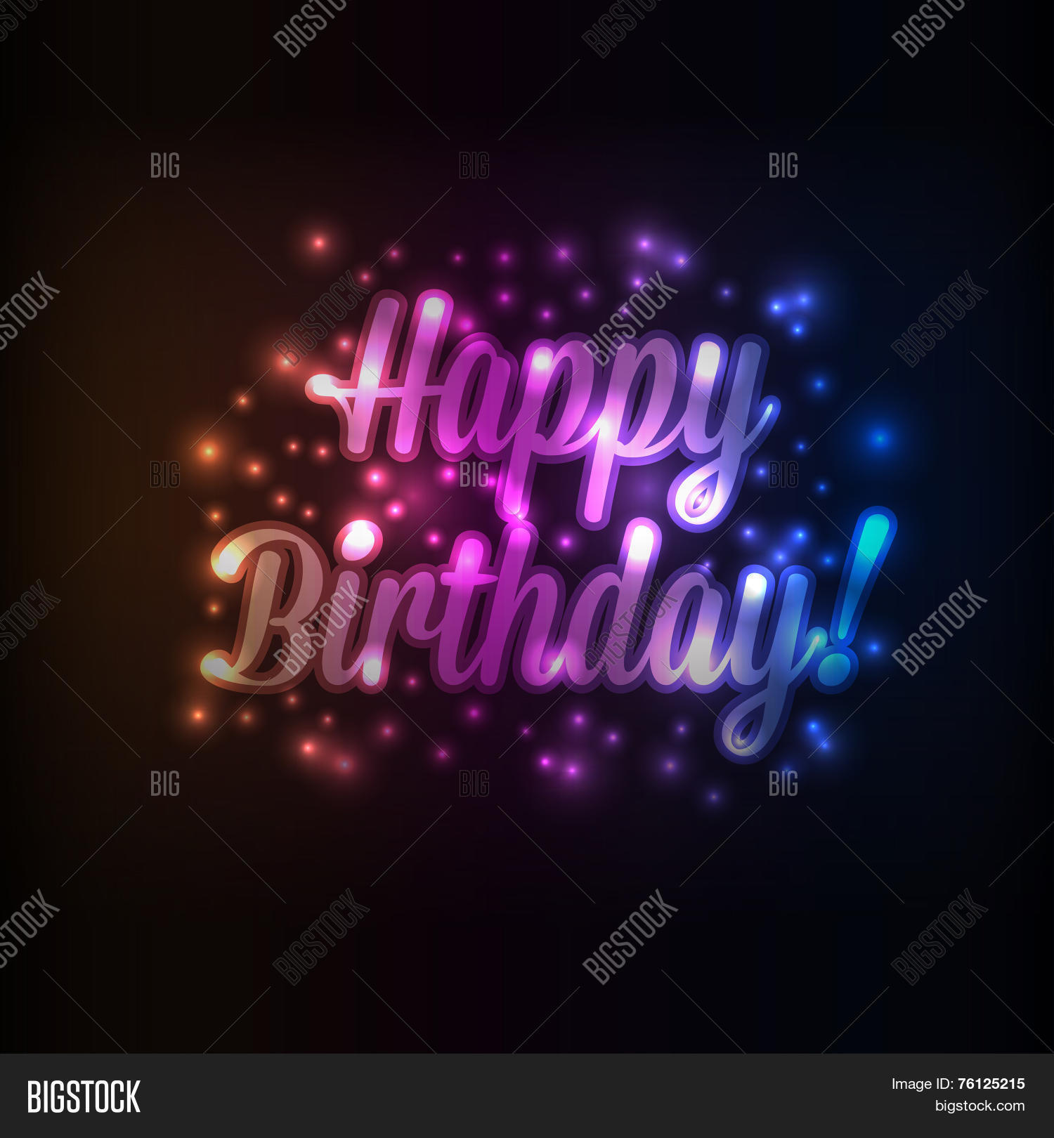 Glowing Lights Happy Birthday Vector & Photo Bigstock