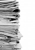 stock photo of newspaper  - Various newspapers over white background - JPG 