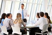 picture of meeting  - Business People Having Board Meeting In Modern Office - JPG 