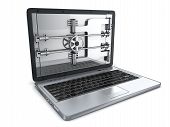 stock photo of security  - Abstract Secure laptop  - JPG 