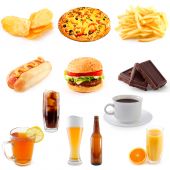 stock photo of food  - set of fast food abundance - JPG 