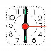 stock photo of clockface  - Clock showing 6 o - JPG 