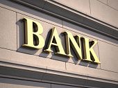 stock photo of investment  - Bank sign on building - JPG 