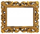 stock photo of gold  - Picture gold frame with a decorative pattern - JPG 
