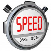 image of sports  - A stopwatch with the word Speed - JPG 
