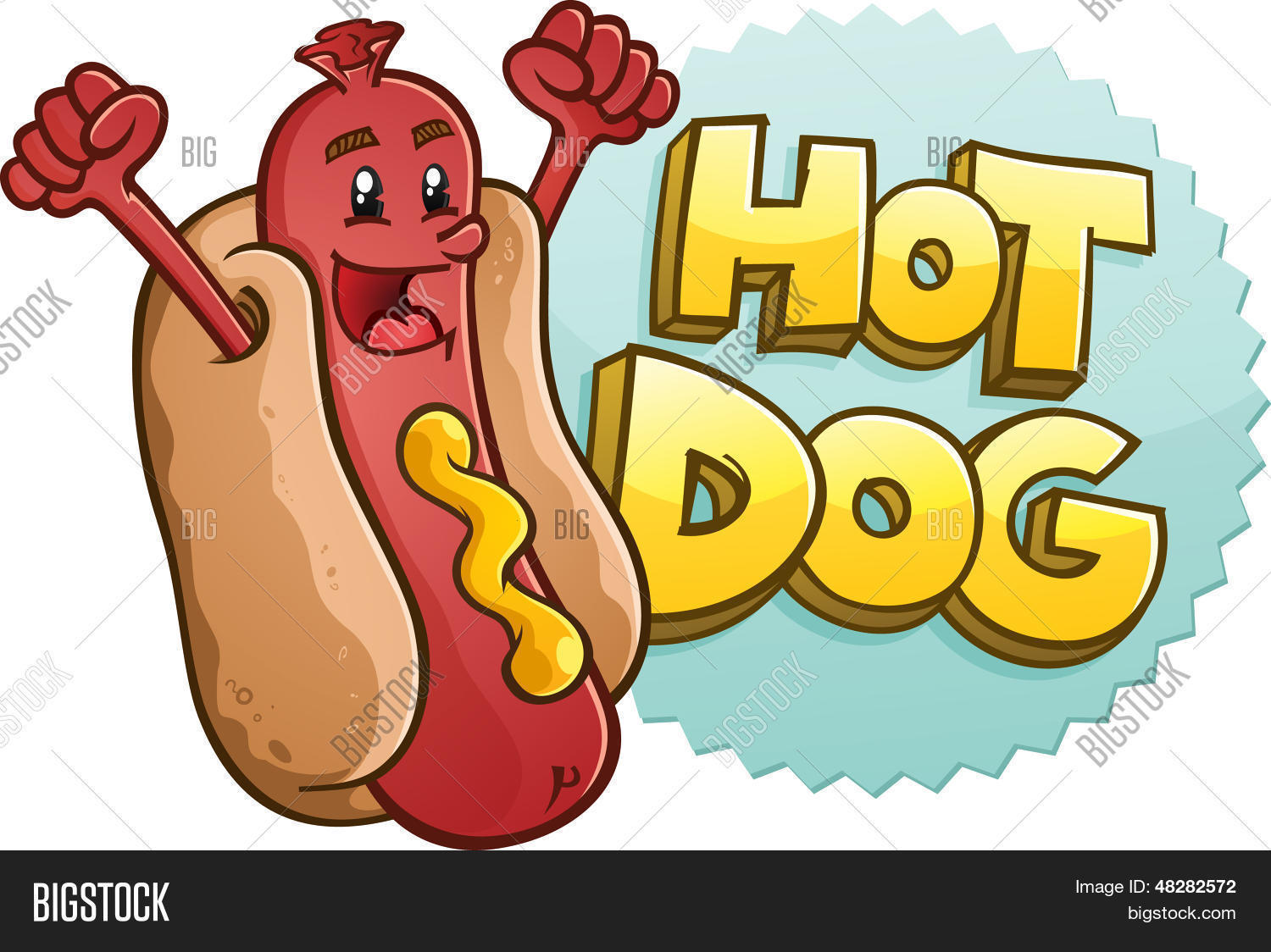 Hot Dog Cartoon Character Emblem Vector & Photo Bigstock